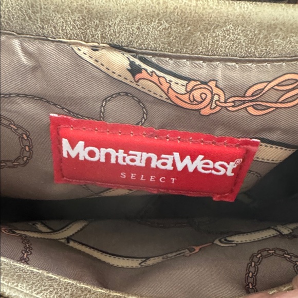 Montana West Pewter Brown Faux Leather Concealed Carry Bag Tote Braided Details - Picture 8 of 15